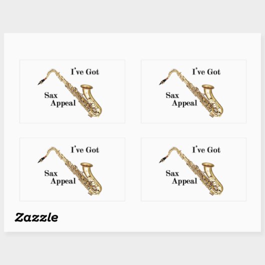 Saxofone Rechthoekige Sticker (Vel)