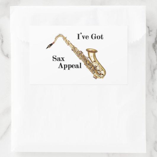 Saxofone Rechthoekige Sticker (Tas)