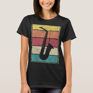 Saxofone Retro met klassieke strepen T-shirt