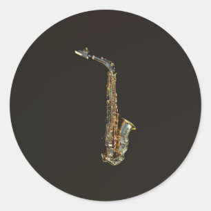Saxofone Ronde Sticker