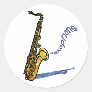 Saxofone Ronde Sticker