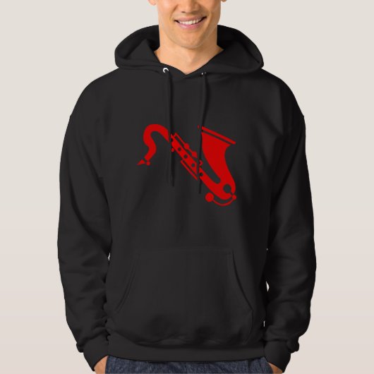 Saxofone - rood hoodie (Voorkant)