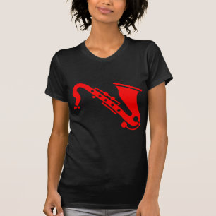Saxofone - rood t-shirt