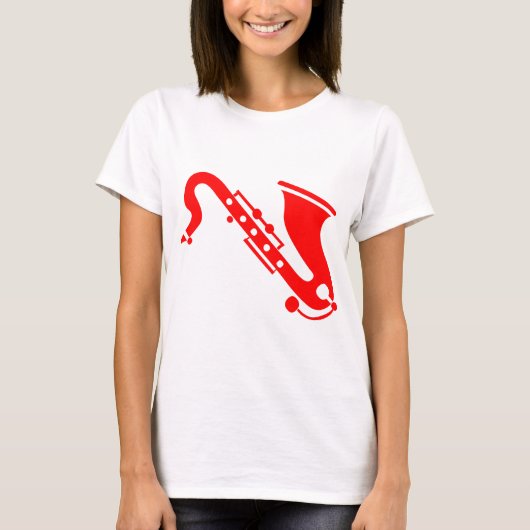 Saxofone - rood t-shirt (Voorkant)
