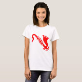 Saxofone - rood t-shirt (Voorkant volledig)