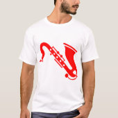 Saxofone - rood t-shirt (Voorkant)