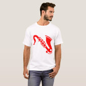 Saxofone - rood t-shirt (Voorkant volledig)
