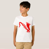 Saxofone - rood t-shirt (Voorkant volledig)