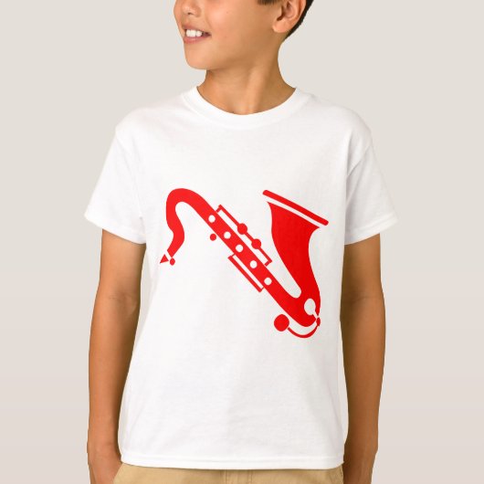 Saxofone - rood t-shirt (Voorkant)