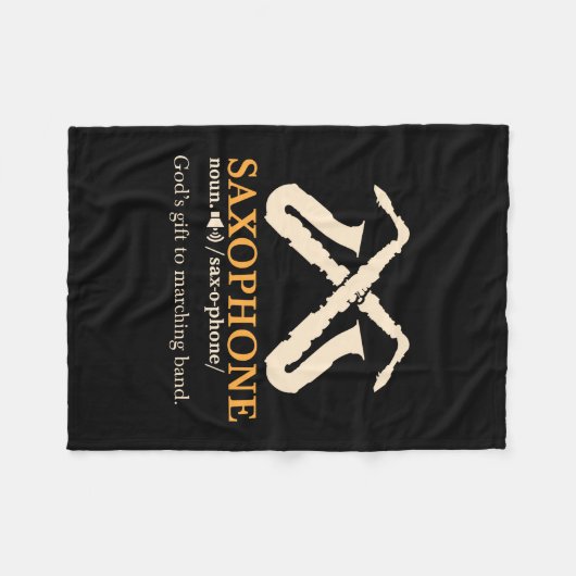 Saxofone - Saxophone Definition Fleece Deken (Voorkant (Horizontaal))