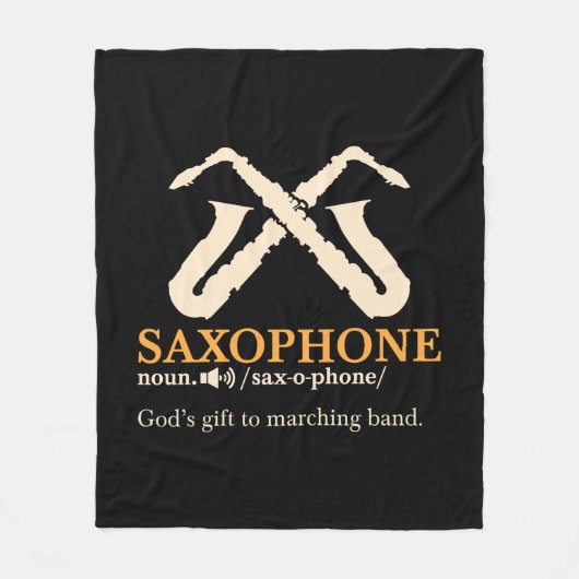 Saxofone - Saxophone Definition Fleece Deken (Voorkant)