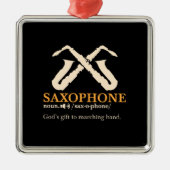 Saxofone - Saxophone Definition Metalen Ornament (Voorkant)