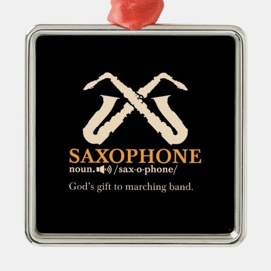 Saxofone - Saxophone Definition Metalen Ornament (Voorkant)