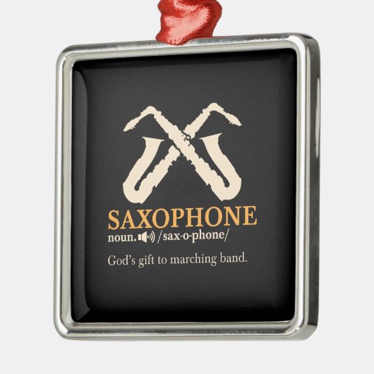 Saxofone - Saxophone Definition Metalen Ornament (Links)