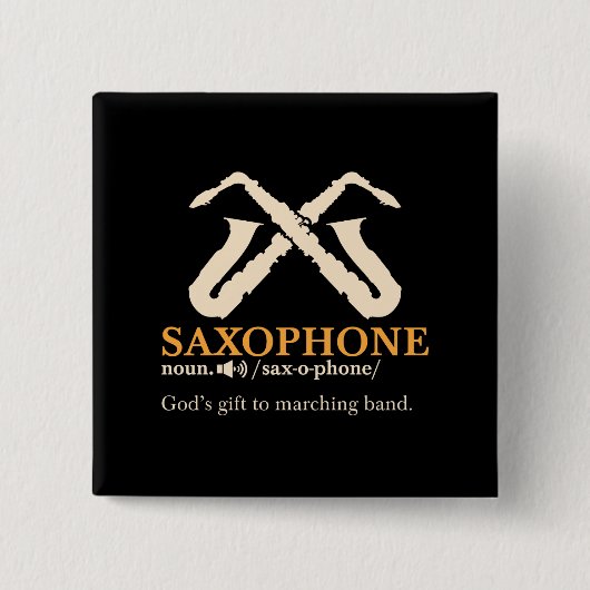 Saxofone - Saxophone Definition Vierkante Button 5,1 Cm (Voorkant)