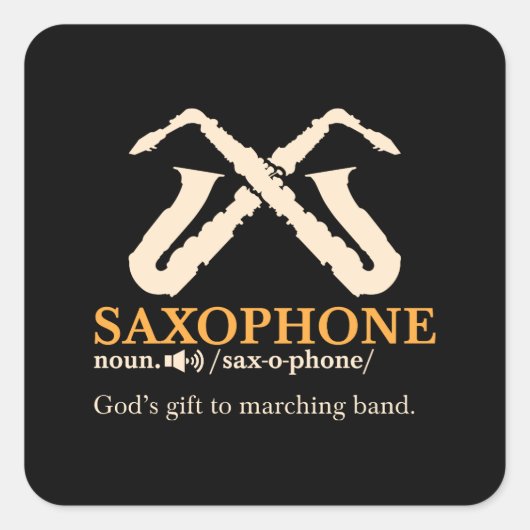 Saxofone - Saxophone Definition Vierkante Sticker (Voorkant)
