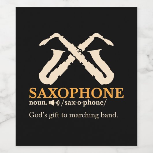 Saxofone - Saxophone Definition Wijn Etiket (Enkel label)