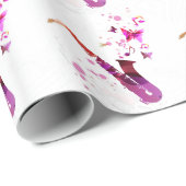 Saxofone schattige muziek en vlinders cadeaupapier (Rol Hoek)