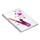 Saxofone schattige muziek en vlinders notitieboek (Rechterzijde)