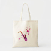 Saxofone schattige muziek en vlinders tote bag (Voorkant)