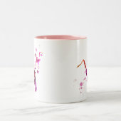 Saxofone schattige muziek en vlinders tweekleurige koffiemok (Center)