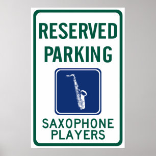 Saxofone-spelers parkeren poster