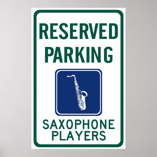 Saxofone-spelers parkeren poster (Voorkant)