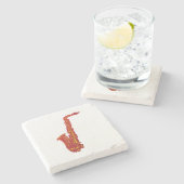 Saxofone Stenen Onderzetter (Zijkant)