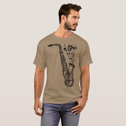 Saxofone T-shirt (Voorkant volledig)