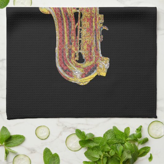 Saxofone Theedoek (Gevouwen)