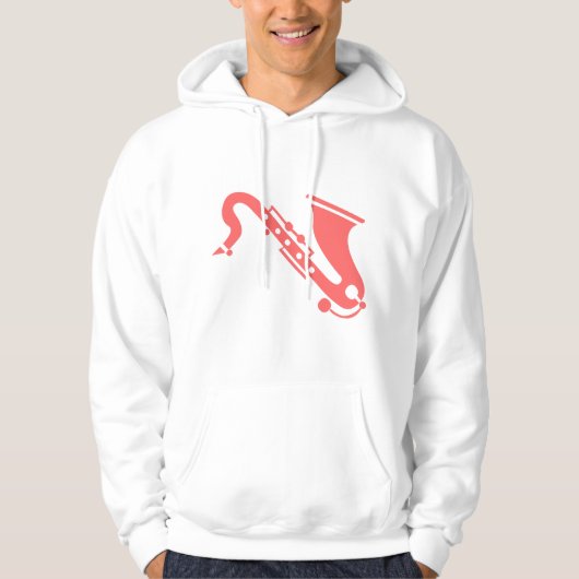 Saxofone - Tropisch Roze Hoodie (Voorkant)