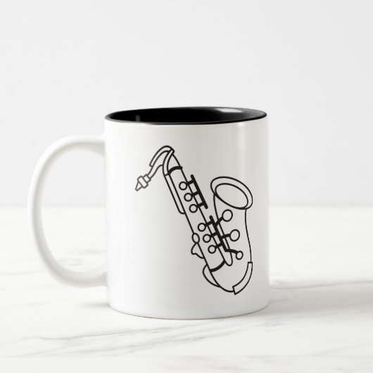 Saxofone Tweekleurige Koffiemok (Links)