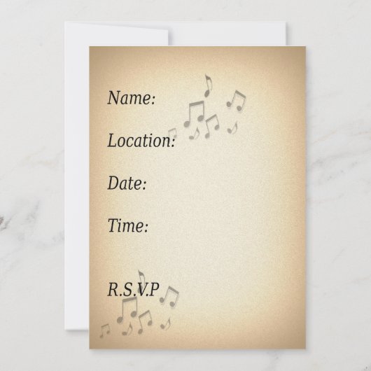 Saxofone-uitnodigingskaarten Kaart (Achterkant)