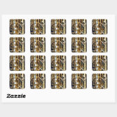 Saxofone Vierkante Sticker (Vel)