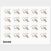 Saxofone Vierkante Sticker (Vel)