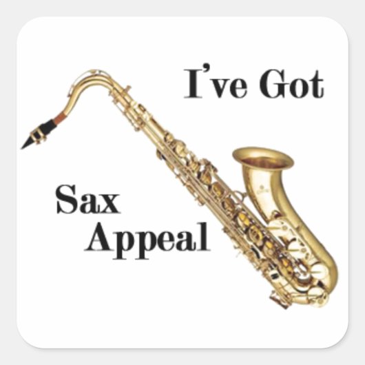 Saxofone Vierkante Sticker (Voorkant)