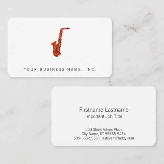 Saxofone Visitekaartje (Voorkant / Achterkant)