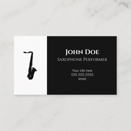 Saxofone-Visitekaartjes Visitekaartje (Achterkant)