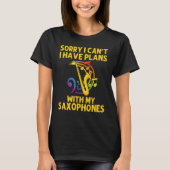 Saxofone voor mannen - instrument voor de behandel t-shirt (Voorkant)