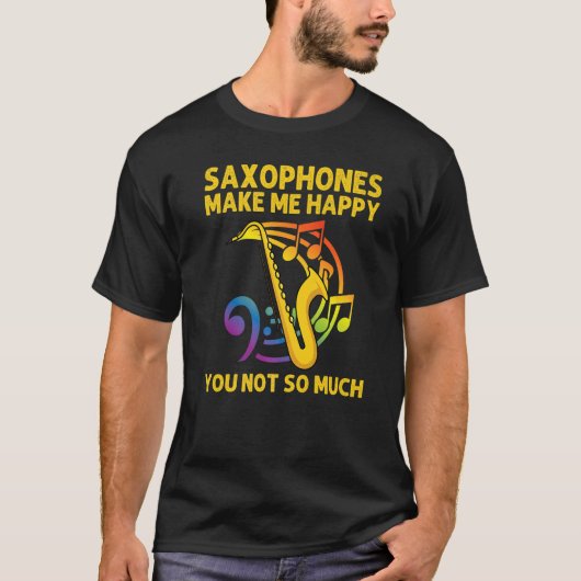 Saxofone voor mannen - instrument voor de behandel t-shirt (Voorkant)