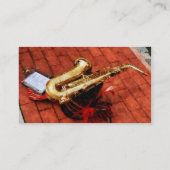 Saxofone voor parade visitekaartje (Achterkant)