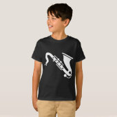 Saxofone - wit t-shirt (Voorkant volledig)