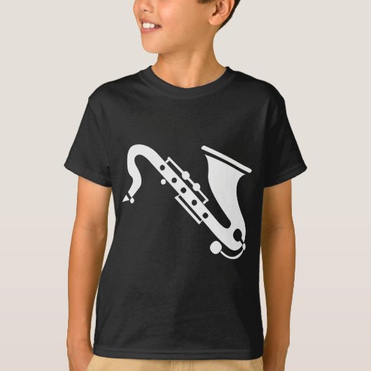 Saxofone - wit t-shirt (Voorkant)