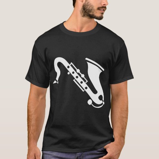 Saxofone - wit t-shirt (Voorkant)