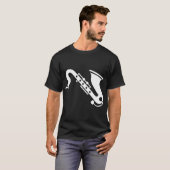 Saxofone - wit t-shirt (Voorkant volledig)
