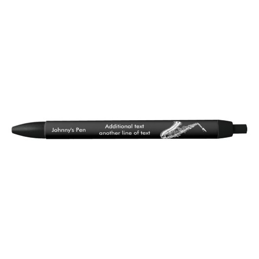 Saxofone Zwarte Inkt Pen (Voorkant)