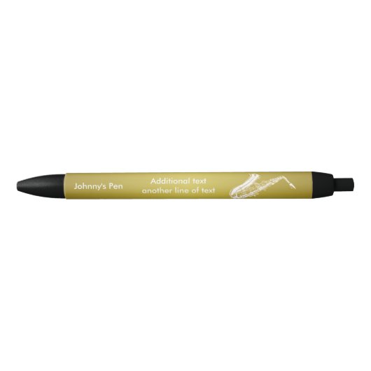 Saxofone Zwarte Inkt Pen (Voorkant)