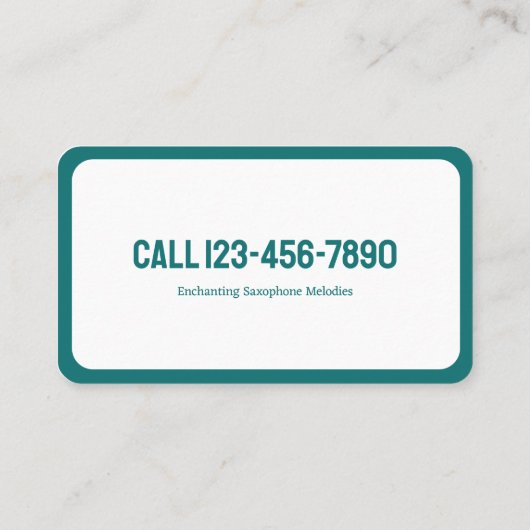 Saxofonist aangepaste QR-code Visitekaartje (Achterkant)