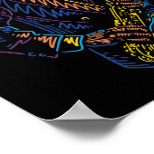 Saxofonist abstracte kunst poster (Hoek)
