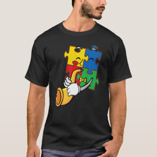 Saxofonist Autisme Bewustzijn Puzzel Saxofoni T-shirt